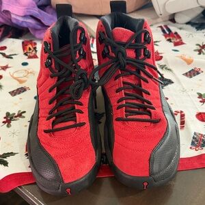 Jordan 12 Retro Red Black Men's Sneakers Reverse Flu Game